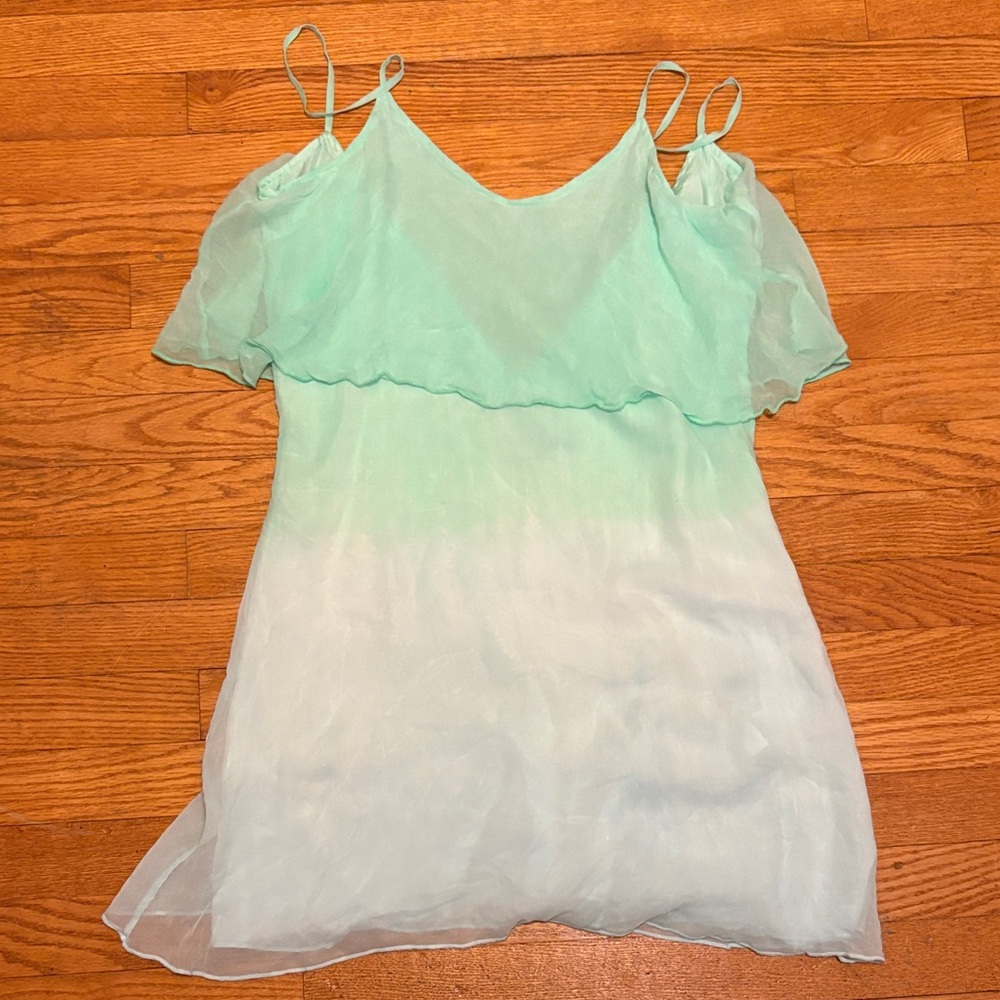 Blue Life Mint Green Ombré Layered Tank Top🩵